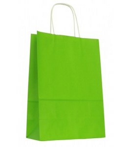 Крафт пакет с крученой ручкой «зеленый»