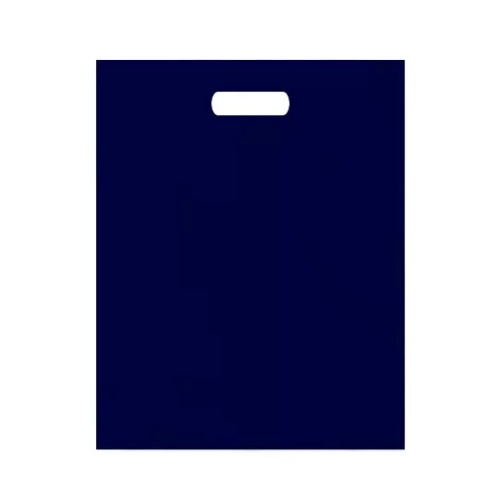 Темно-синий ПВД пакет 22*34 см с вырубной ручкой 